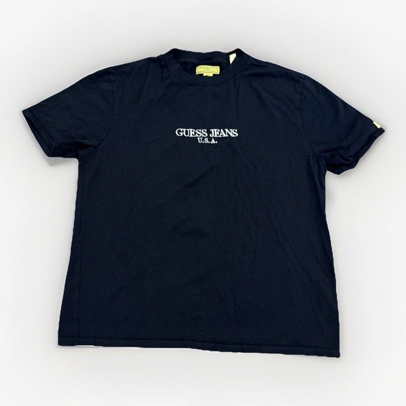 Guess Chinatown Market Shirt Mens M Black Cotton Question Mark Smiley Streetwear - Picture 1 of 9